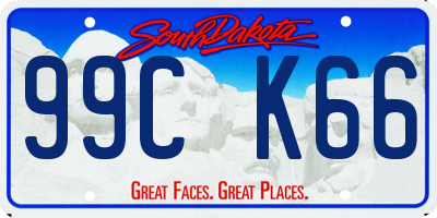 SD license plate 99CK66