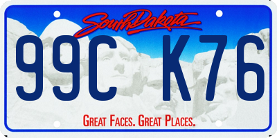 SD license plate 99CK76