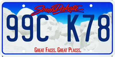 SD license plate 99CK78