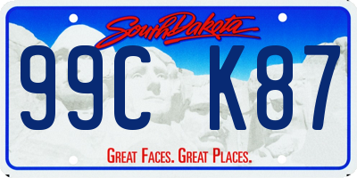 SD license plate 99CK87