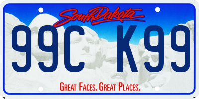 SD license plate 99CK99