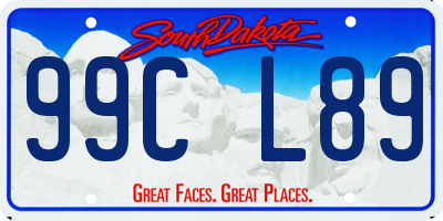 SD license plate 99CL89