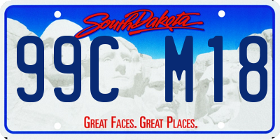 SD license plate 99CM18