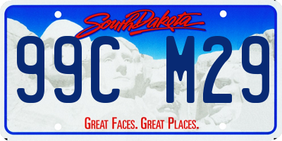 SD license plate 99CM29