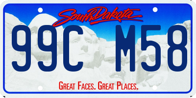 SD license plate 99CM58