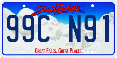 SD license plate 99CN91