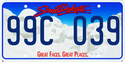SD license plate 99CO39