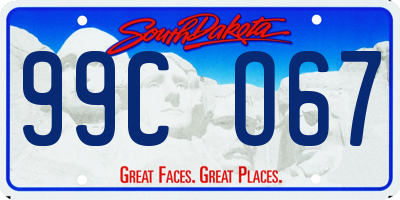 SD license plate 99CO67