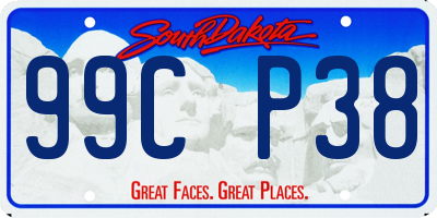 SD license plate 99CP38