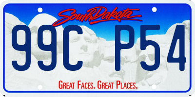 SD license plate 99CP54
