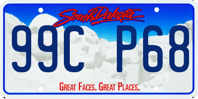 SD license plate 99CP68