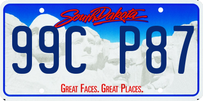 SD license plate 99CP87
