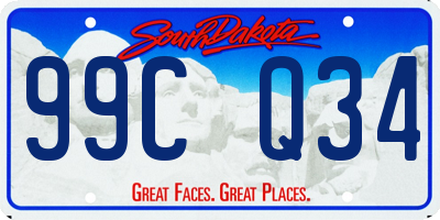 SD license plate 99CQ34