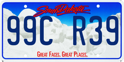 SD license plate 99CR39