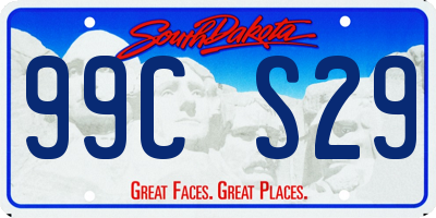 SD license plate 99CS29