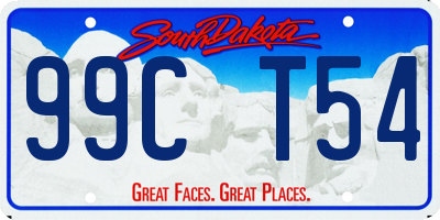 SD license plate 99CT54