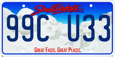 SD license plate 99CU33