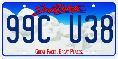 SD license plate 99CU38