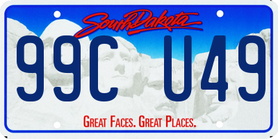 SD license plate 99CU49