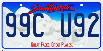 SD license plate 99CU92