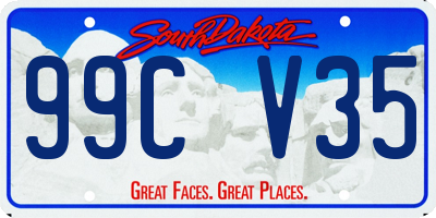 SD license plate 99CV35