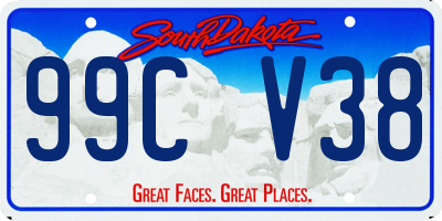 SD license plate 99CV38