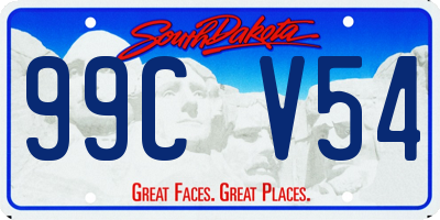 SD license plate 99CV54