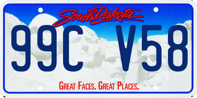 SD license plate 99CV58