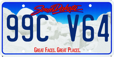 SD license plate 99CV64