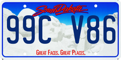 SD license plate 99CV86