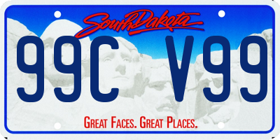 SD license plate 99CV99