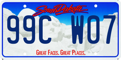 SD license plate 99CW07