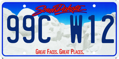 SD license plate 99CW12