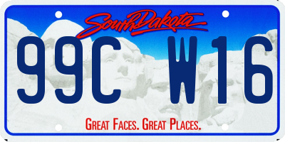 SD license plate 99CW16