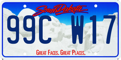 SD license plate 99CW17