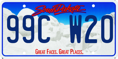 SD license plate 99CW20