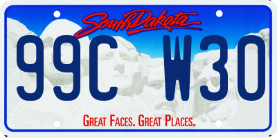 SD license plate 99CW30