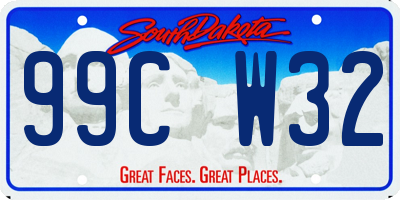 SD license plate 99CW32