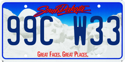 SD license plate 99CW33