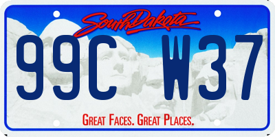 SD license plate 99CW37