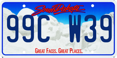 SD license plate 99CW39