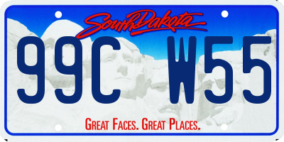 SD license plate 99CW55