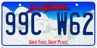 SD license plate 99CW62