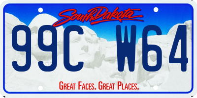 SD license plate 99CW64