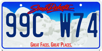 SD license plate 99CW74