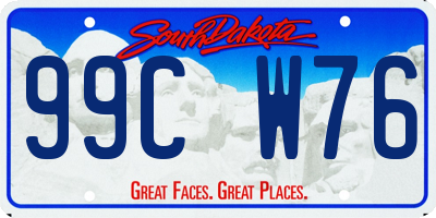 SD license plate 99CW76