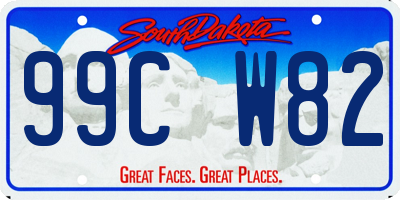 SD license plate 99CW82