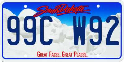 SD license plate 99CW92