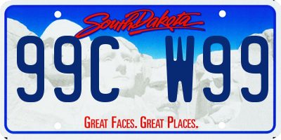 SD license plate 99CW99