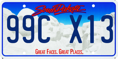 SD license plate 99CX13